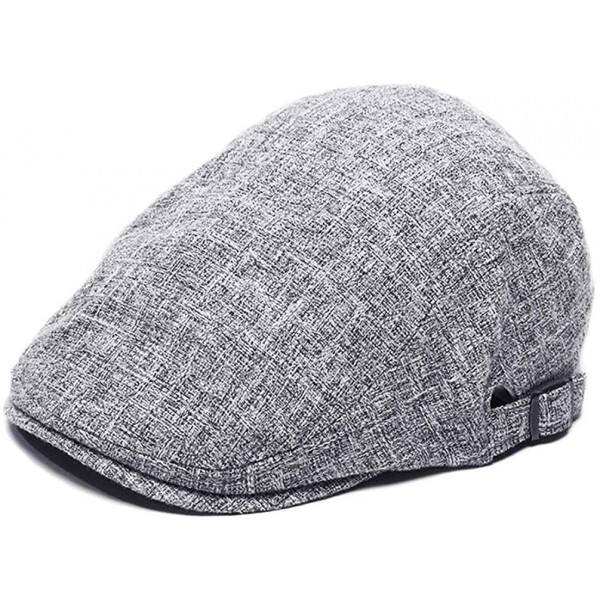 Newsboy Caps Men's Newsboy Cap Cotton Ivy Gatsby Cabbie Driving Hat - Dark Gray - CJ18XDHQAKM $10.86