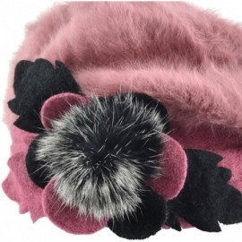 Berets Womens Beret 100% Wool French Beret Beanie Winter Hats Hy022 - Br022-pink - CV18HO3NAEG $13.49