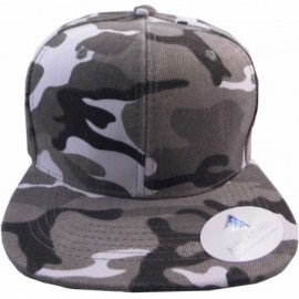 Baseball Caps Premium Plain Solid Flat Bill Snapback Hat - Adult Sized Baseball Cap - Urban Camo - CA183N76ECW $12.27