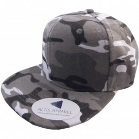 Baseball Caps Premium Plain Solid Flat Bill Snapback Hat - Adult Sized Baseball Cap - Urban Camo - CA183N76ECW $12.27