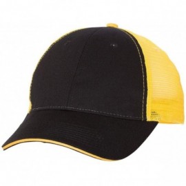 Baseball Caps Sandwich Trucker Cap - Black/Gold - CT1824ZZMTA $7.98