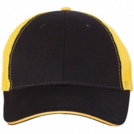 Baseball Caps Sandwich Trucker Cap - Black/Gold - CT1824ZZMTA $16.65