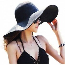 Sun Hats Womens Big Bowknot Straw Hat Floppy Foldable Roll up Beach Cap Sun Hat UPF 50+ - Aa Black / Wire Edge - CG18SGTDZ8U ...