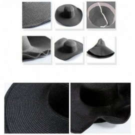 Sun Hats Womens Big Bowknot Straw Hat Floppy Foldable Roll up Beach Cap Sun Hat UPF 50+ - Aa Black / Wire Edge - CG18SGTDZ8U ...