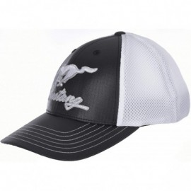 Baseball Caps Men's Ford Mustang Cap Adjustable Black & White Mesh Back Hat - CU195E66OSG $14.43
