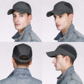 Baseball Caps Mens UPF50 Quick-Dry Baseball Cap Foldable Brim Free-Size Sun Hat Unisex - 00040_gray - CU18S87XY78 $14.72