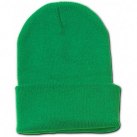 Skullies & Beanies Long Cuff Beanie Cap - Kelly Green - CG112I1LOZB $10.17