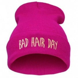 Skullies & Beanies Bad Hair Day Beanie Hat - Multiple Colors - Rose Red - C312K8FILSL $11.41