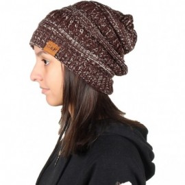 Skullies & Beanies Knit Beanie Trendy Warm Chunky Thick Soft Warm Winter Hat Beanie Skully - Brown/Beige - C7189LC47WU $26.95