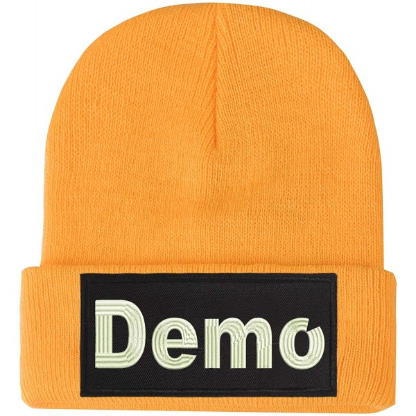 Skullies & Beanies Personalized Stretchy Embroidery Customized Knit Skull Hat Cap for Winter Present - Yellow - CY18800UGW4 $...