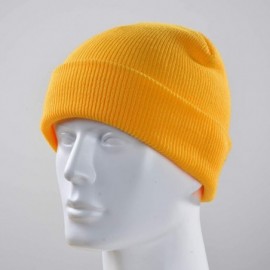 Skullies & Beanies Personalized Stretchy Embroidery Customized Knit Skull Hat Cap for Winter Present - Yellow - CY18800UGW4 $...