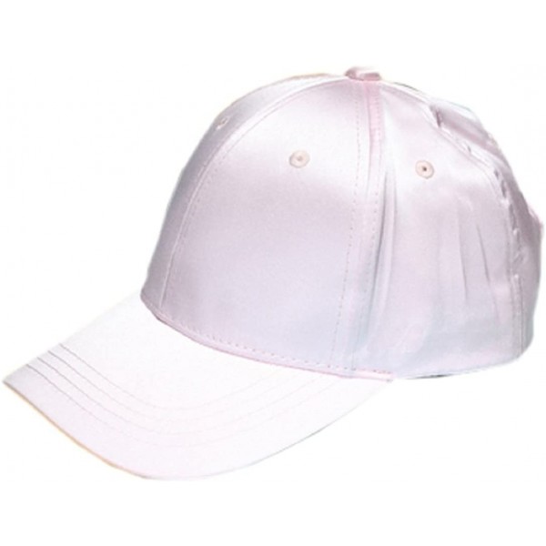 Baseball Caps Unisex Unstructured Luster Satins Cap Adjustable Plain Hat - Pink - CJ186NCEL9T $9.44