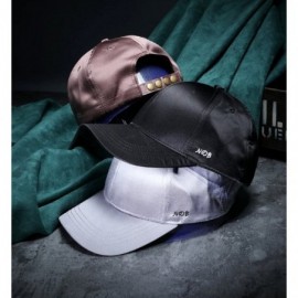 Baseball Caps Unisex Unstructured Luster Satins Cap Adjustable Plain Hat - Pink - CJ186NCEL9T $9.44