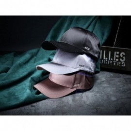 Baseball Caps Unisex Unstructured Luster Satins Cap Adjustable Plain Hat - Pink - CJ186NCEL9T $9.44