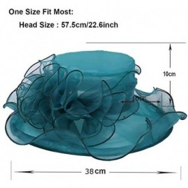 Sun Hats Womens Kentucky Derby Church Dress Fascinator Tea Party Wedding Hats S056 - S019-turquoise - CQ18D3UC7TS $24.22