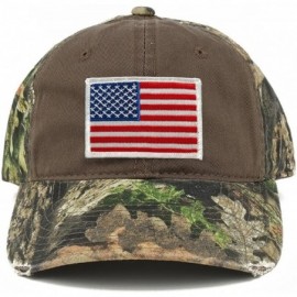 Baseball Caps US American Flag Patch Mossy Oak Realtree Camo Adjustable Cap - Choclate - White Patch - CM12MYRXVNQ $36.21