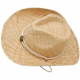 Cowboy Hats Men's & Women's Western Style Cowboy/Cowgirl Straw Hat - Natural - CW18W4RM90Y $15.81