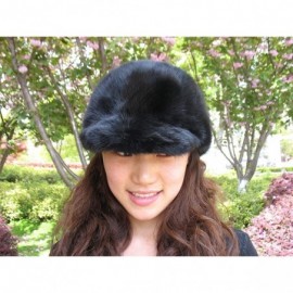 Newsboy Caps Real Mink Fur Hand-Made Hat Cap for Both Women and Men with Visor - Black - CN18N87E7QS $54.75