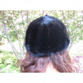 Newsboy Caps Real Mink Fur Hand-Made Hat Cap for Both Women and Men with Visor - Black - CN18N87E7QS $54.75