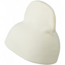 Skullies & Beanies 8 inch Acrylic Short Blank Beanie - White - CX11BKZVMVH $18.05