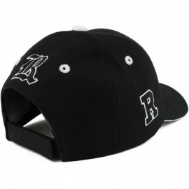 Baseball Caps Gothic Alphabet Letters 3D Monogram Embroidered Structured Baseball Cap - R - CI185S5MDTI $16.82