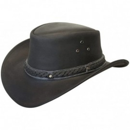 Cowboy Hats Down Under Leather Hat - Black - CE1184IRQ2H $99.81