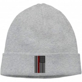 Skullies & Beanies Firefighter Red Line Flag Winter Men's Warm Skull Cap Cycling Beanie for Men & Women - Gray - C118L82ISHZ ...