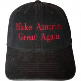 Baseball Caps Make America Great Again Cap ~ MAGA Hat - Distressed Black/Red Embroidery - CV17YSOM39M $18.56