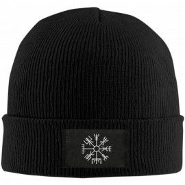 Skullies & Beanies Viking Symbol Nordic Compass Snapback Top Level Beanie Men Women - Unisex Stylish Slouch Beanie Hats Black...