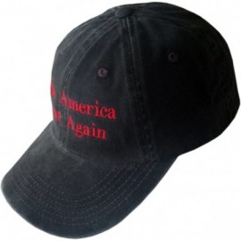 Baseball Caps Make America Great Again Cap ~ MAGA Hat - Distressed Black/Red Embroidery - CV17YSOM39M $18.56