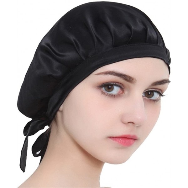 Skullies & Beanies Mulberry Night Sleep Bonnet - Black - C612NT34O7V $22.26