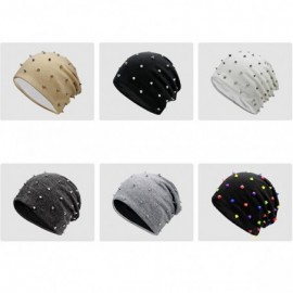 Skullies & Beanies Unisex Rivet Beanie Hat Women Men Punk Rock Hiphop Stud Rivets Stars Cap - Grey - CD1872MSNTG $16.82