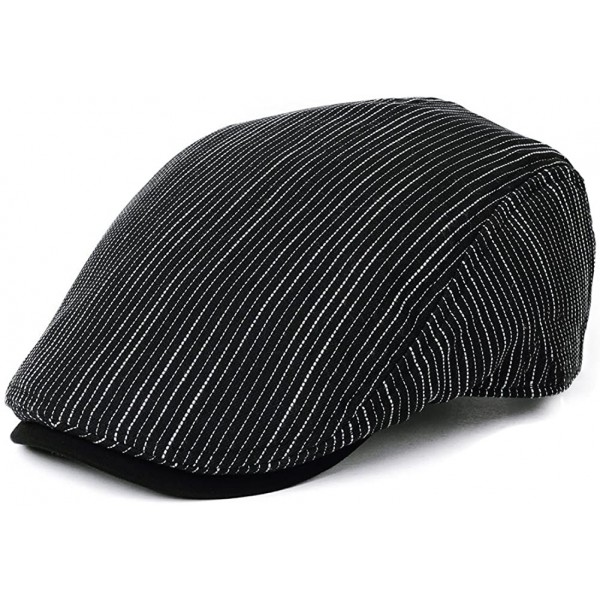 Newsboy Caps Fashion Mens Newsboy Falt Cap Golf Gatsby Summer Spring Fall Adjustable 57-60CM - 99019_black - C318DH0N5D3 $17.69