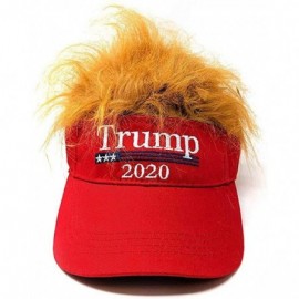 Visors Trump Visor with Hair - Donald Trump Visor 2020 - Trump Hat with Wig Hair - Trump 2020 MAGA Hat Cap for Men Women - C3...