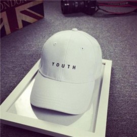 Baseball Caps Embroidery Letters Youth Cotton Unisex Baseball Cap Boys Girls Hat - White - CD12IFMIQH5 $11.04