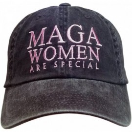 Baseball Caps MAGA Hat - Trump Cap - Distressed Black/Pink- Maga Women - C3180KK43WS $30.95