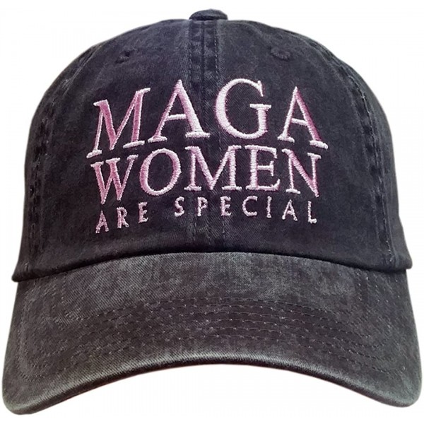 Baseball Caps MAGA Hat - Trump Cap - Distressed Black/Pink- Maga Women - C3180KK43WS $15.07