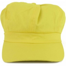 Newsboy Caps Women's Lightweight 100% Cotton Soft Fit Newsboy Cap with Elastic Back - Yellow - C012MZEOW51 $15.70