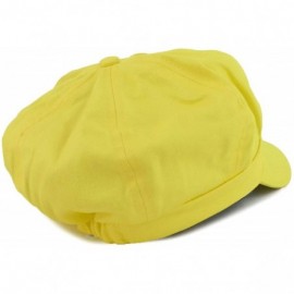 Newsboy Caps Women's Lightweight 100% Cotton Soft Fit Newsboy Cap with Elastic Back - Yellow - C012MZEOW51 $15.70