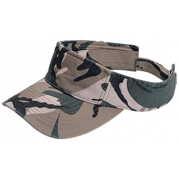 Visors Camouflage Pattern Washed Outdoor Sun Visor - Safari - C812CUEKQAX $12.98