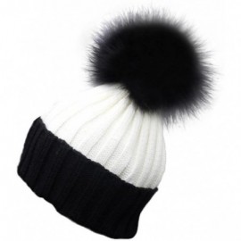 Skullies & Beanies Christmas Gift- 1PC Women Crochet Hat Fur Wool Knit Beanie Raccoon Warm Cap (Black) - Black - CF12O6403G7 ...