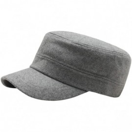 Baseball Caps A108 Wool Winter Warm Simple Design Club Army Cap Cadet Military Hat - Gray - C9126N3HKMF $26.60