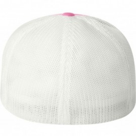 Baseball Caps Men's Two-Tone Stretch Mesh Fitted Cap - Pink/ White - C211664I1JN $14.36