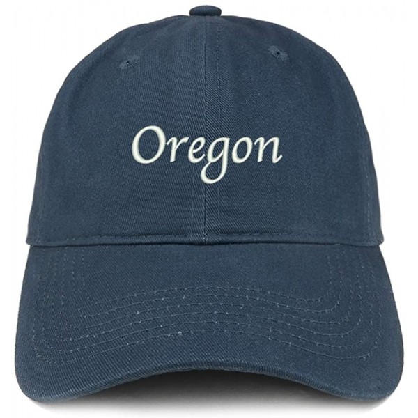 Baseball Caps Oregon Embroidered 100% Cotton Adjustable Cap Dad Hat - Navy - CZ18SNA705D $18.82