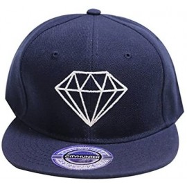Baseball Caps Diamond Snapback Cap - Solid Navy - CJ12B8QXKOT $10.28