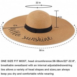 Sun Hats Womens Beach Straw Hat UPF 50 Wide Brim Sun Blocking Hat Foldable Summer Hat for Travel Floppy Sun Hat Women - CD18U...