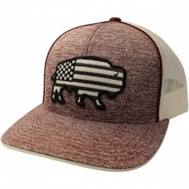 Baseball Caps USA Buffalo Adjustable Hat - Heather Maroon/White - CF18ZTYUKSH $25.22
