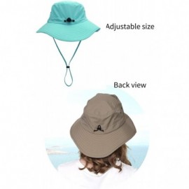 Bucket Hats Outdoor Sun Hats with Wind Lanyard Bucket Hat Fishing Cap Boonie for Men/Women/Kids - Light Blue 2 - C017YLZCONG ...