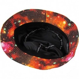 Bucket Hats Floral Galaxy Leaf Aztec Tropical Print Bucket Hat Summer Boonie Cap - 01) Galaxy - Orange - CL11MGTF8PR $12.75