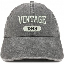 Baseball Caps Vintage 1948 Embroidered 72nd Birthday Soft Crown Washed Cotton Cap - Black - CS12JO1IE7D $33.71